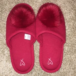Red house slippers